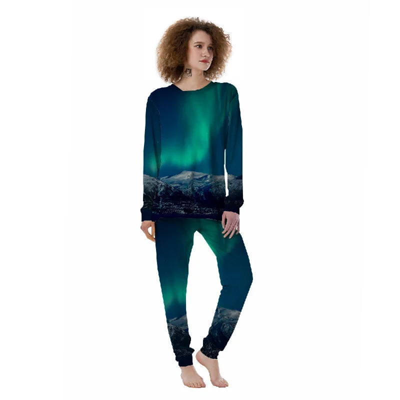 Northern Lights Print Women's Pajamas