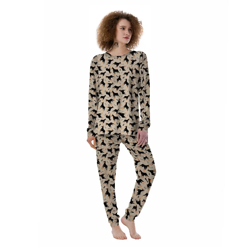 Pinscher Doberman Print Pattern Women's Pajamas