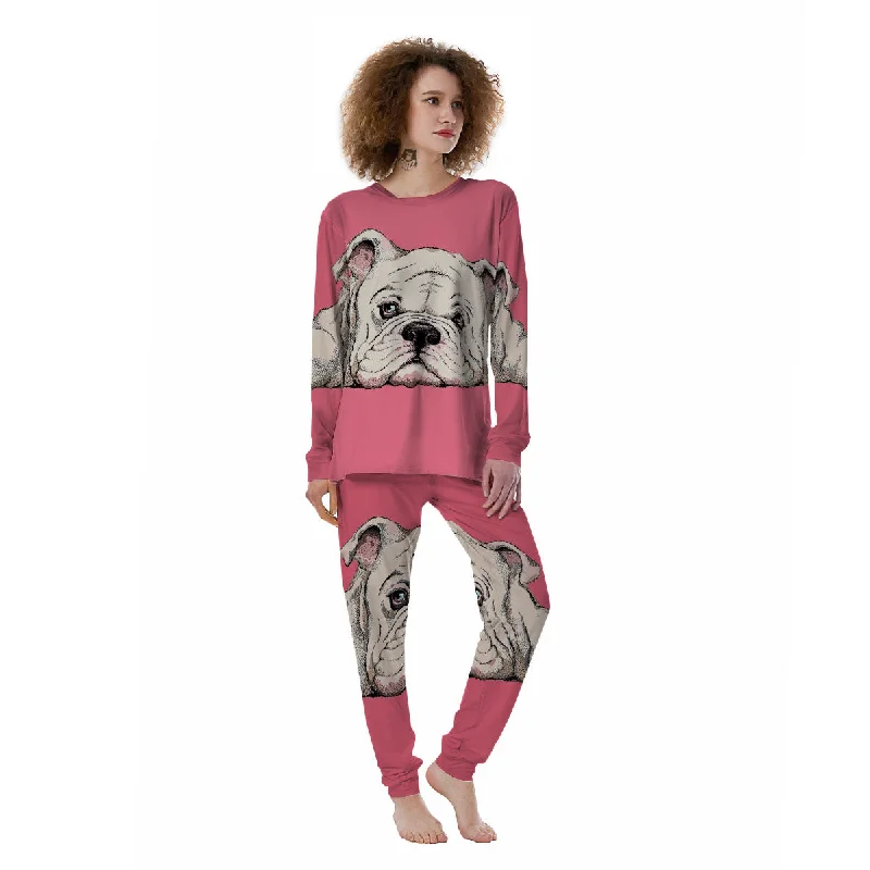 Portrait English Bulldog Print Women's Pajamas