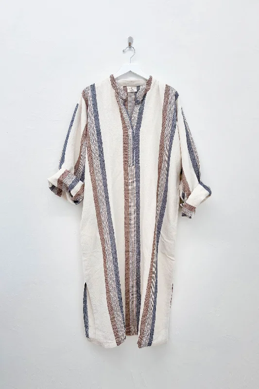 Brown Cream Nomad Long Sleeve Maxi Kaftan