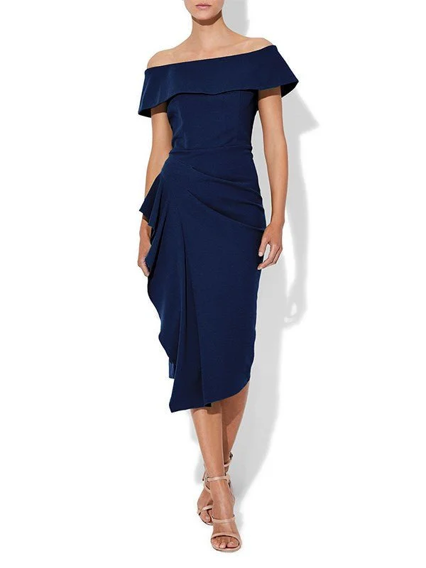 Dana Navy Stretch Crepe Dress