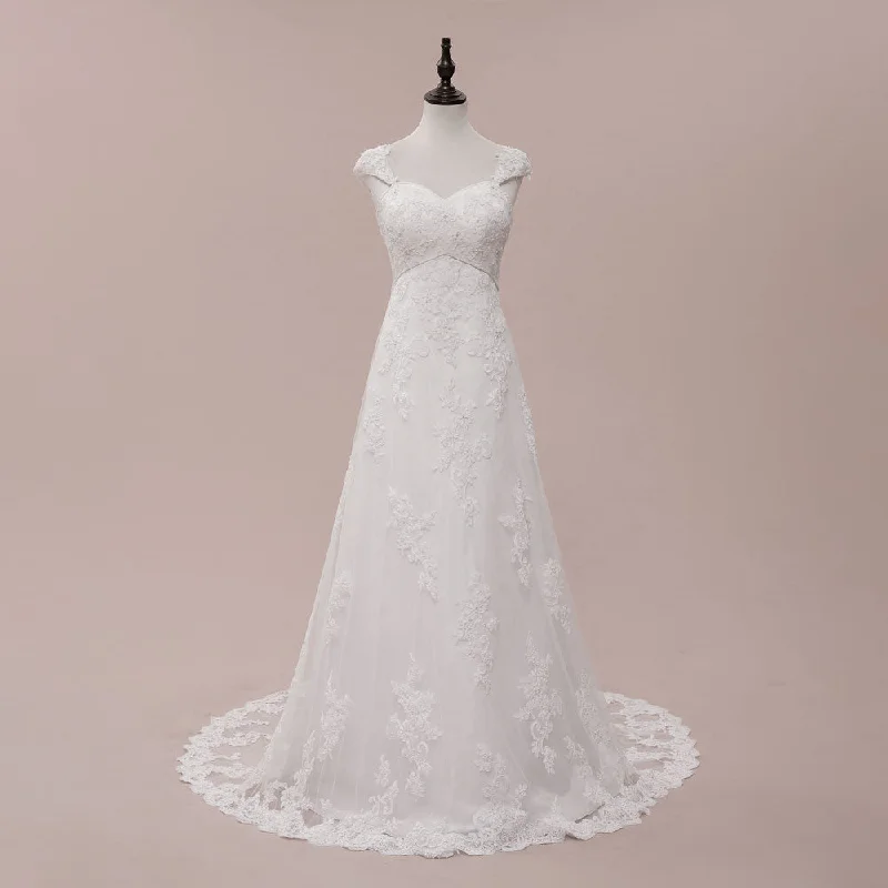 Vintage Lace Wedding Dress with Empire Waist CRESSIDA