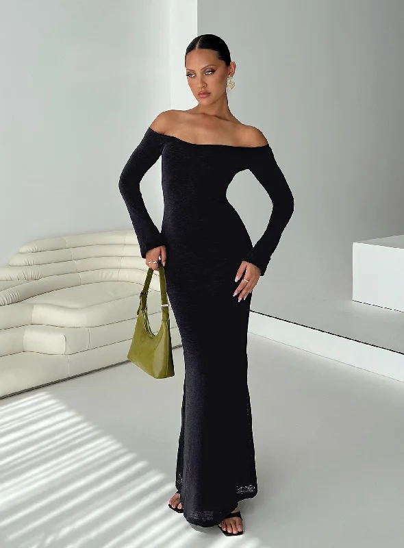 Korey Off The Shoulder Maxi Dress Black