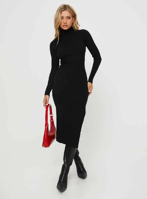 Sydella Long Sleeve Maxi Dress Black