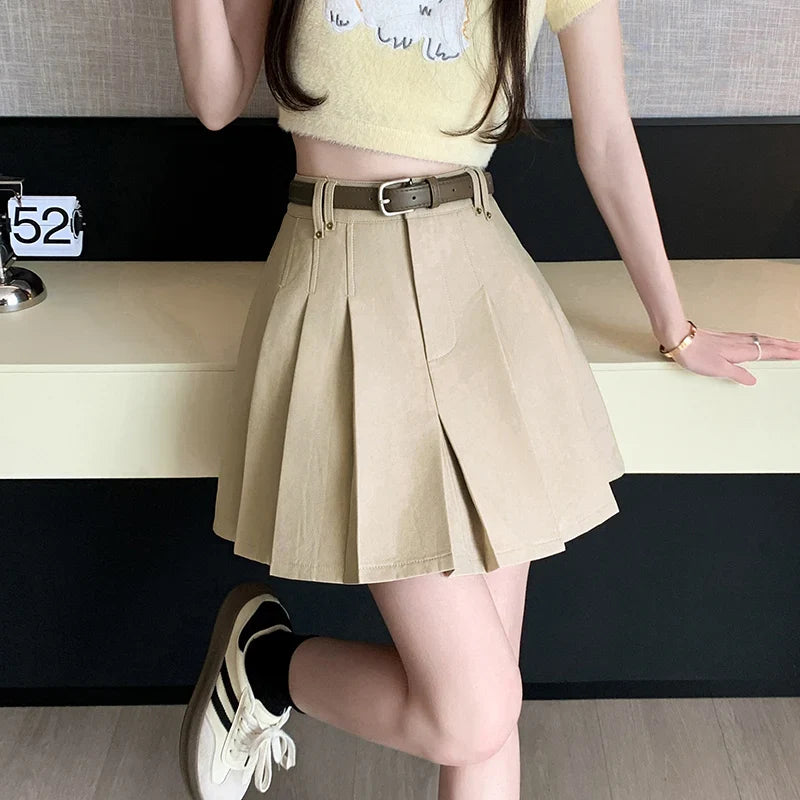 FashionSierra - New Fashion High Waist A-line Mini Pleated Womens Spring Summer Skater Short Korean Female Casual Skirt