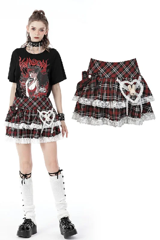 Gothic lolita plaid rabbit mini filly skirt KW237