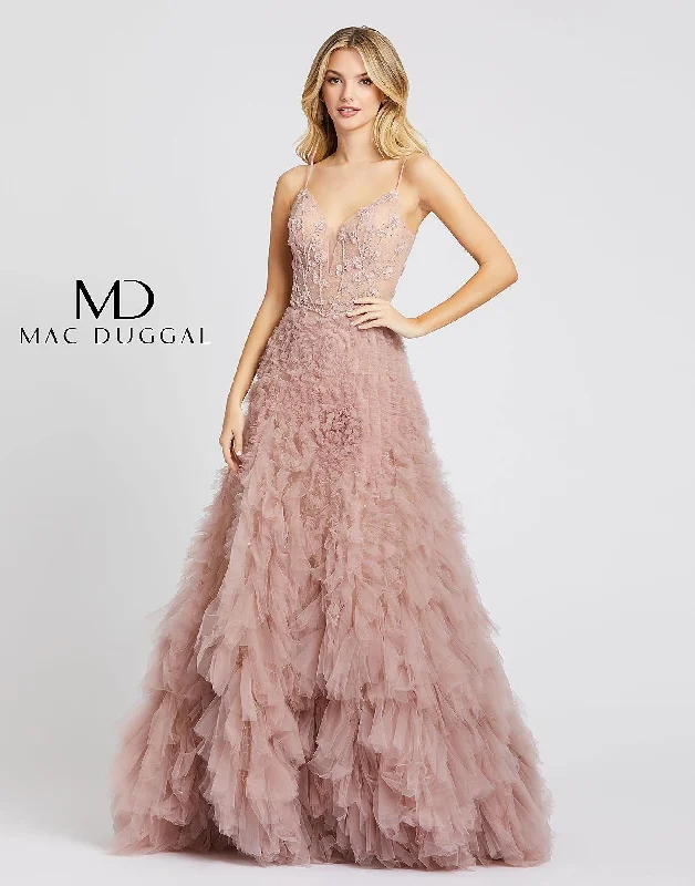 Mac Duggal 20193 Prom Long Spaghetti Strap Ball Gown