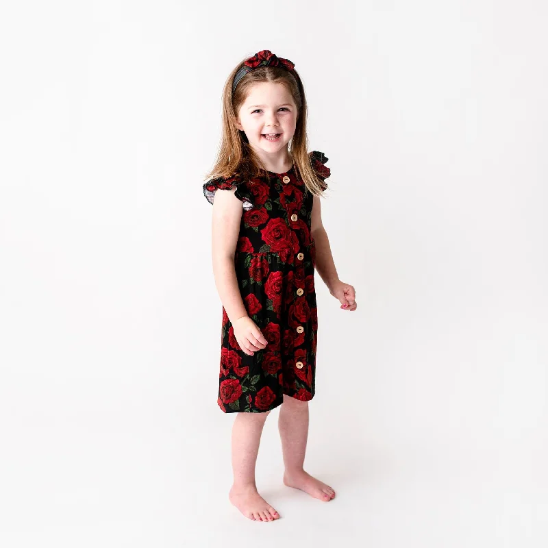 Bums & Roses Girls Dress - Cap Sleeve