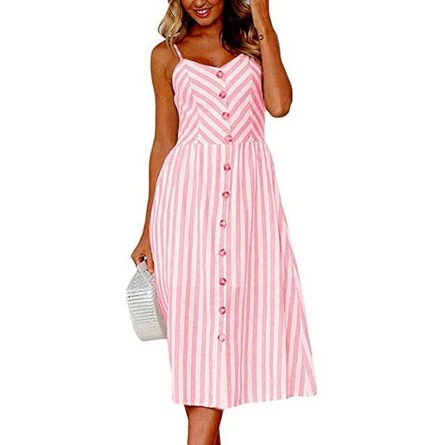 Casual Vintage Sundress Women Summer Dress