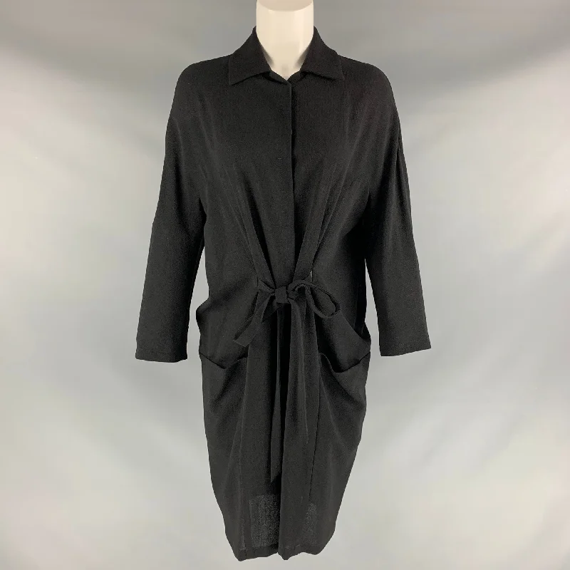 CHRISTIAN WIJNANTS Size S Black Virgin Wool Solid Dress