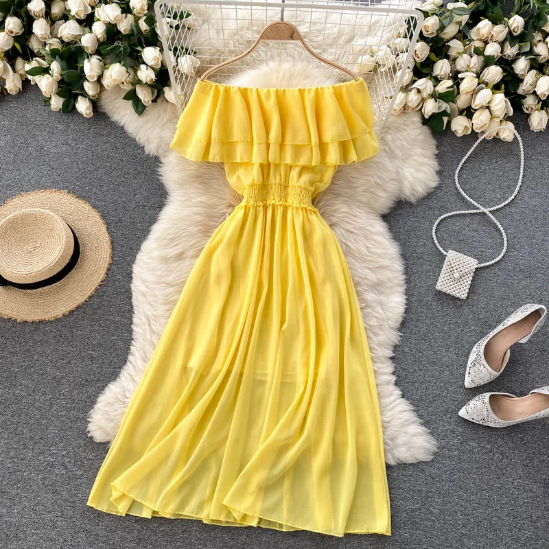 Cute chiffon A line dress fashion dress  637