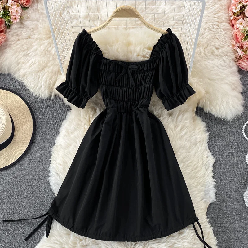Cute puff sleeve A line dress  610 Cotton unclassified dresses