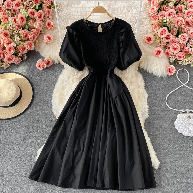 Cute round neck A line dress fashion dress  522