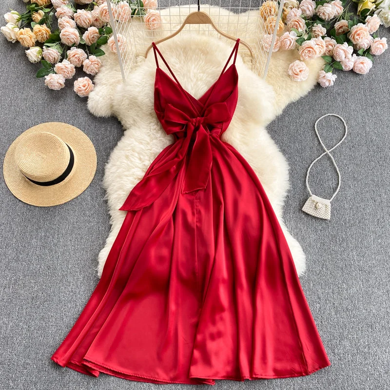 Cute v neck backless dress fashion dress  600