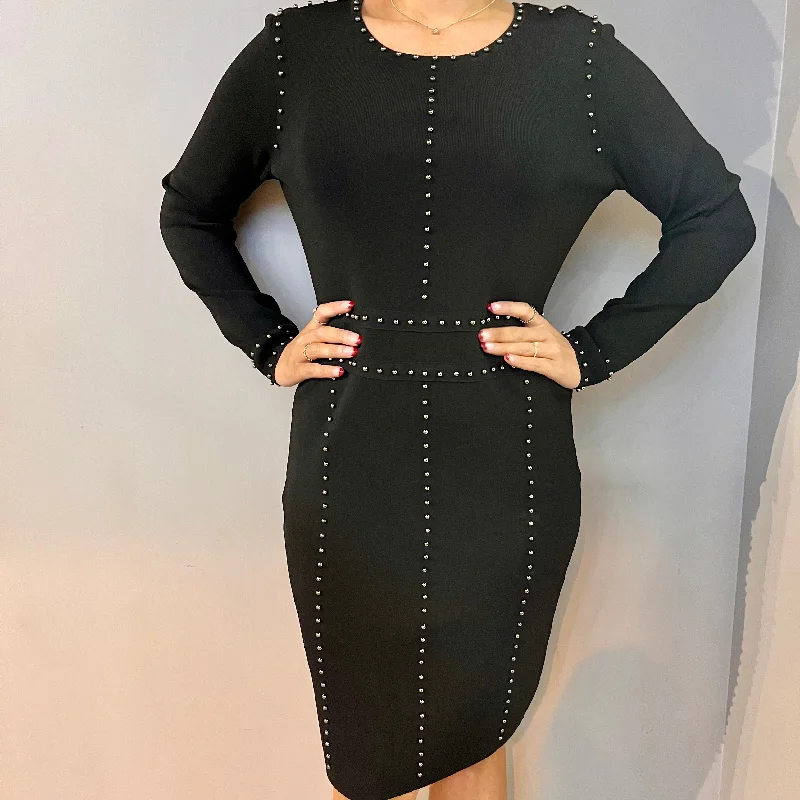 Joseph Ribkoff Black Studded Dress