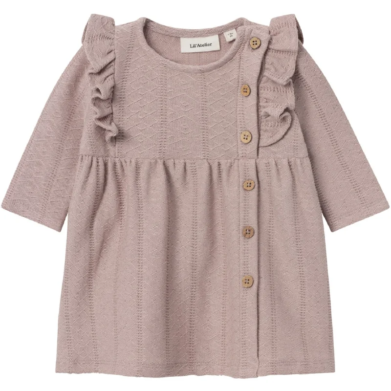 Lil'Atelier Shadow Gray Ominas Dress Open-back unclassified dresses