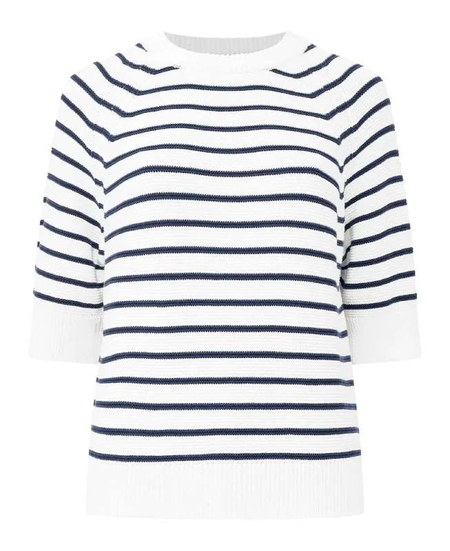 Lily Mozart Stripe Jumper - Summer White/Utility