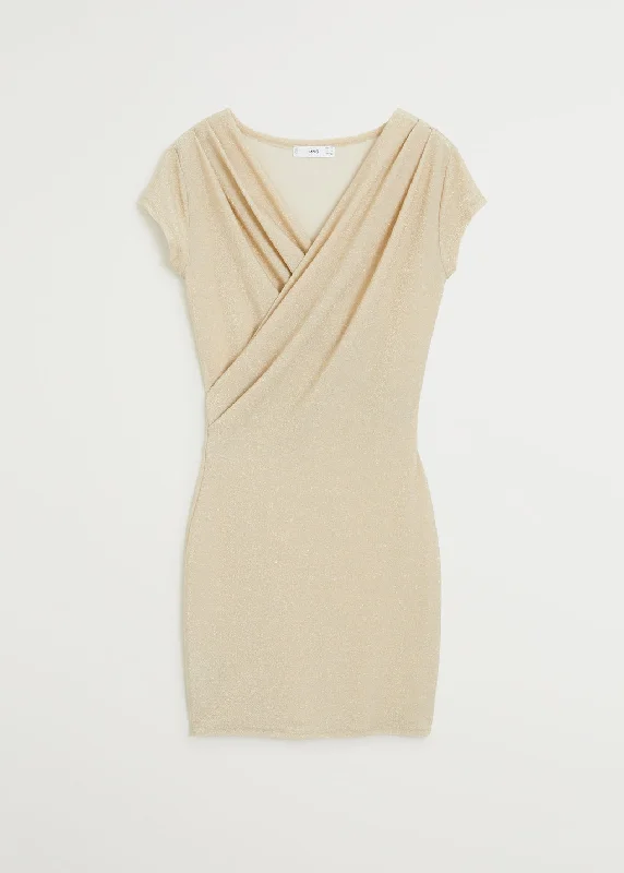 Mango Marta Metallic Thread Womens Dress