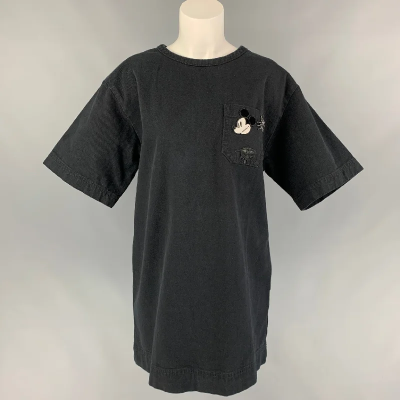 MARC JACOBS Size S Black Cotton Canvas Shift Dress