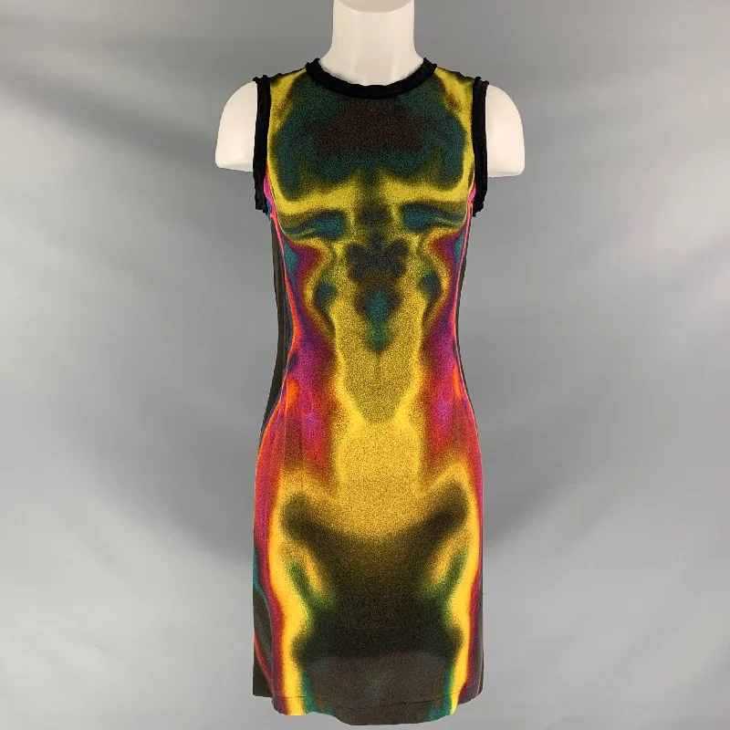 MARIOS SCHWAB Size S Black Multicolour Abstract Dress