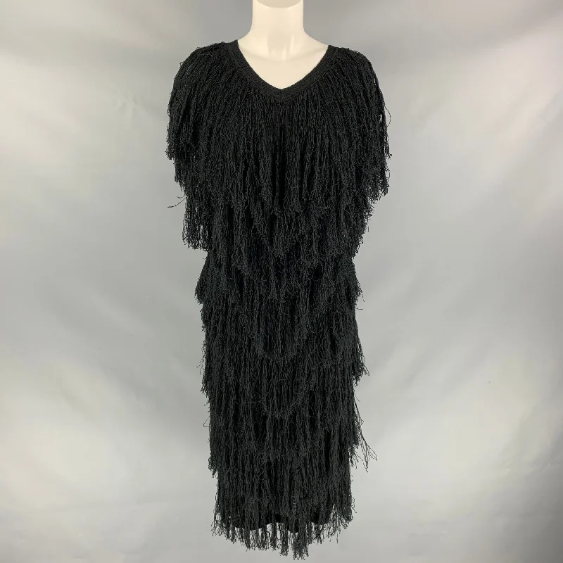 SIBLING LONDON Black Rayon Knitted Size M Dress