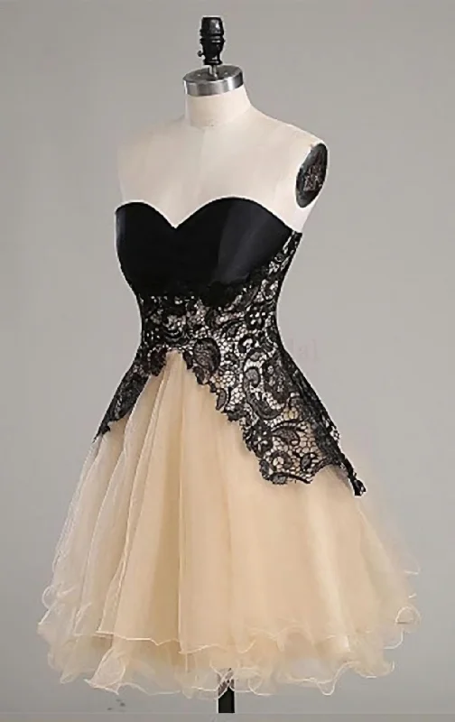 Black Lace Sweatheart Cute Short custom Elegant Wowen Short For Teens Corset Prom Dresses outfit