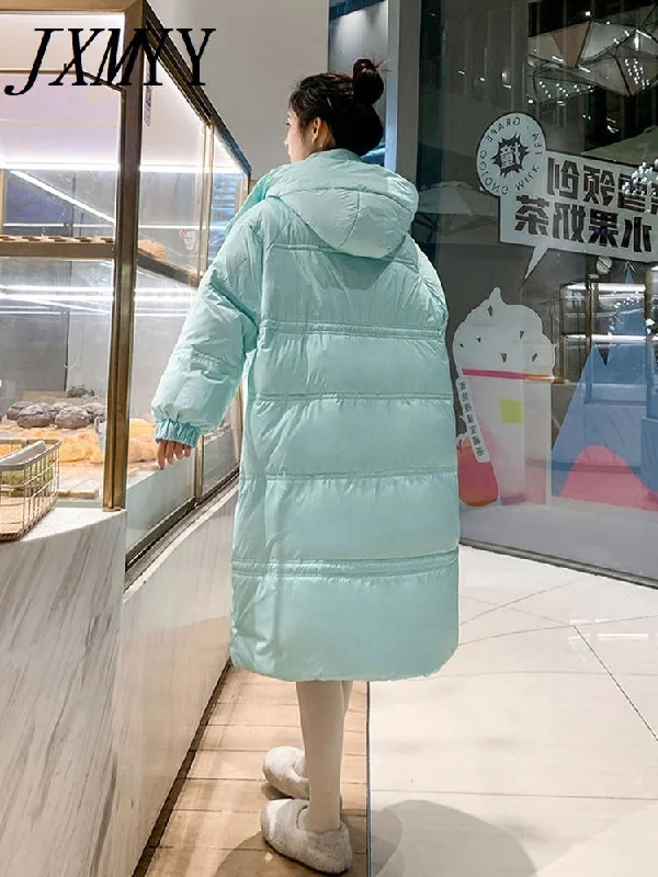 imCharms 2023 Winter Straight Mid-Length Korean Style Waist-Tight Casual Loose Down Cotton Women's Coat