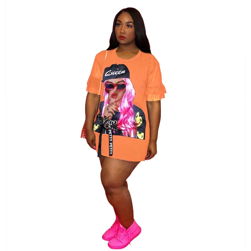 Hip-hop Character Lollipop Portrait T-shirt Dress