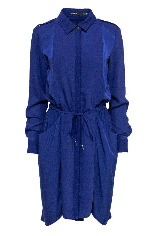 Karen Millen - Royal Blue Shirtdress w/ Drawstring Sz 8