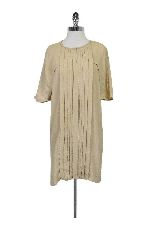 Massimo Dutti - Tan T-Shirt Dress w/ Keyhole Front Sz XS