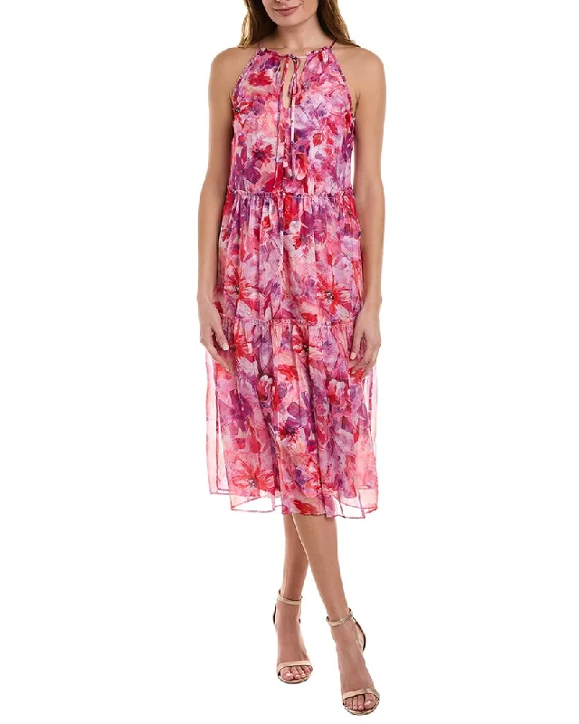 Marchesa Notte Floral Midi Dress